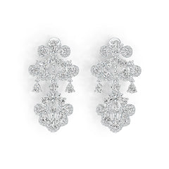 Platinum Semi Mount Earrings Setting Pear PE 5X3mm Diamond Accent DHJ