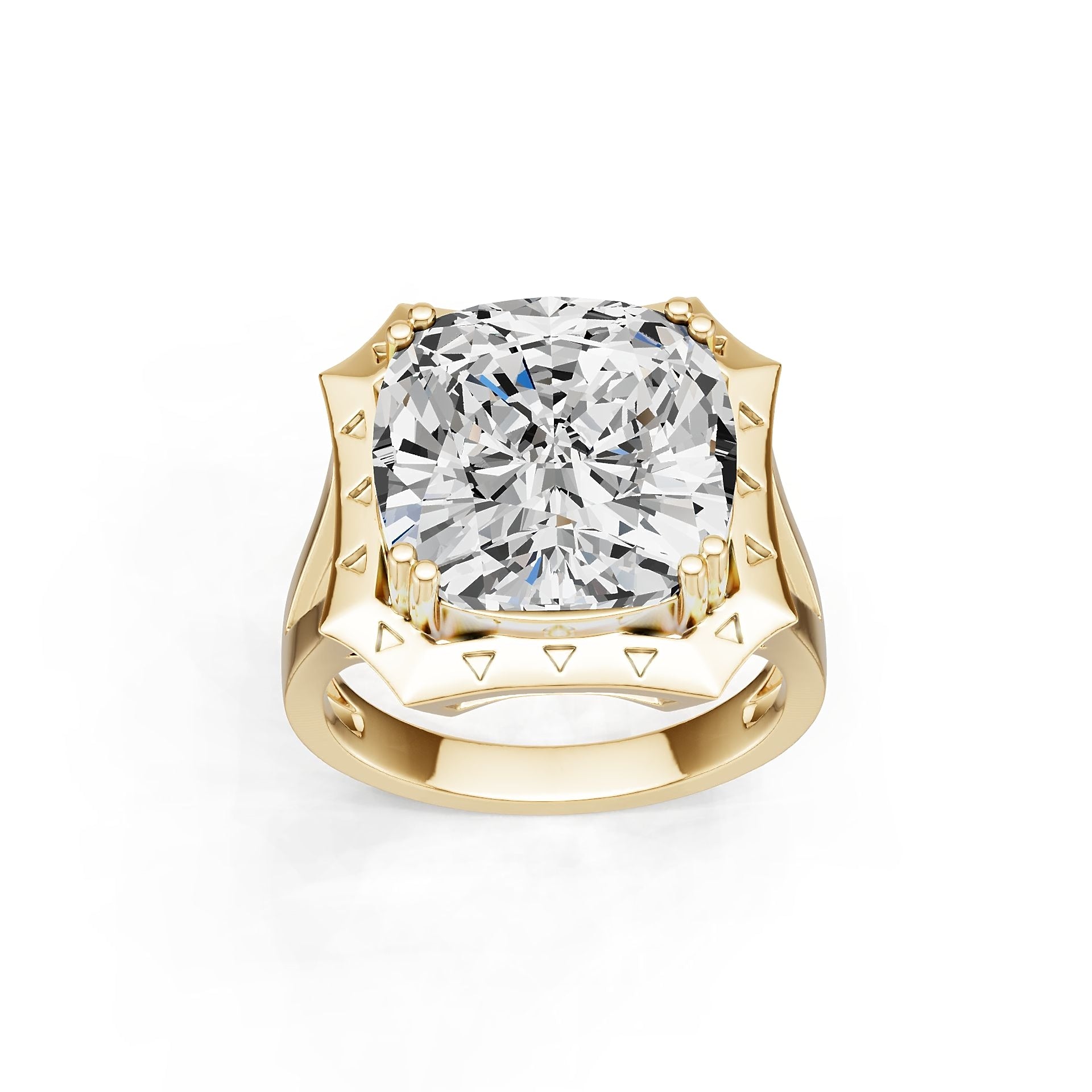 14K Gold Semi Mount Ring Setting Cushion CU 13X13mm Syzjewelry