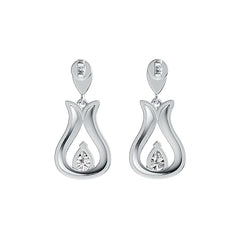 10K Gold Semi Mount Earrings Setting Pear PE 7X5mm Tulip Theme DHJ