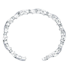 Platinum Semi Mount Bracelet Setting Round Ro 6x6mm Syz Jewelry