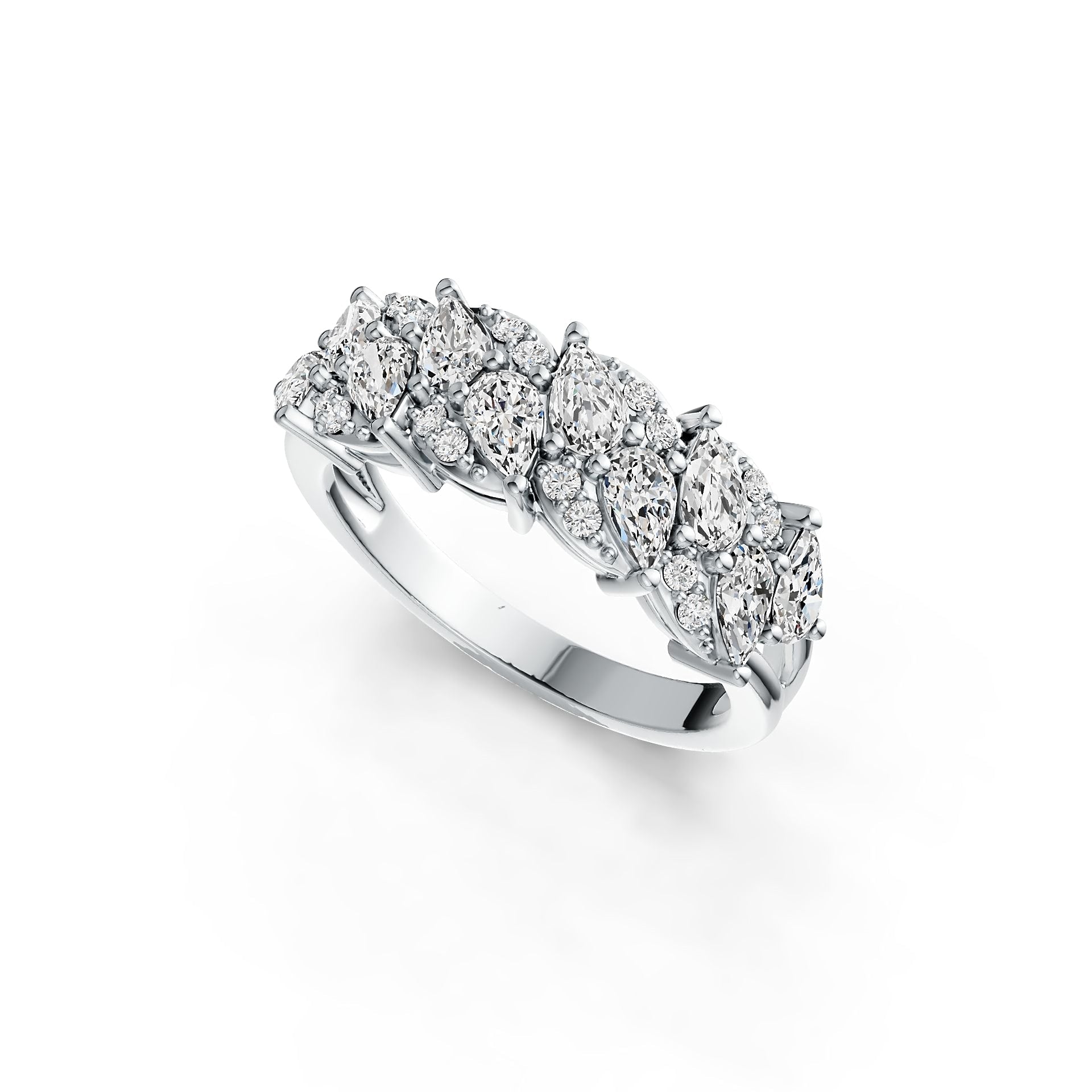 14K Gold Semi Mount Ring Setting Pear PE 5X3mm Diamond Accent DHJ