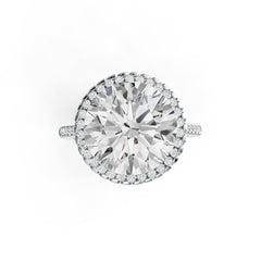 Sterling Silver Semi Mount Ring Setting Round RD 12.5mm Halo DHJ