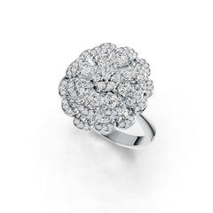 14K Gold Semi Mount Ring Setting Pear PE 4X3mm Flower Theme Diamond Accent DHJ