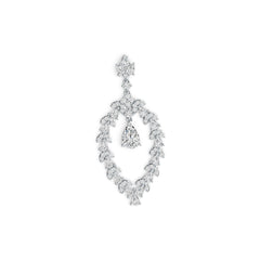 18K Gold Semi Mount Pendant Setting Pear PE 10X7mm with Diamond Accent DHJ