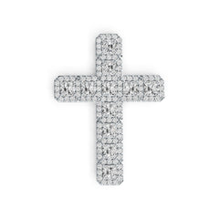 Platinum Semi Mount Pendant Setting Emerald OCT 4X4mm Cross Theme Diamond Accent DHJ