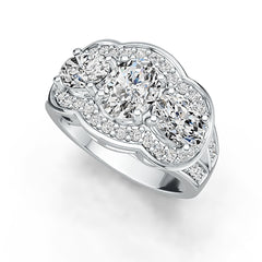 10K Gold Semi Mount Ring Setting Oval OV 8X6mm Moissanite Accent DHJ