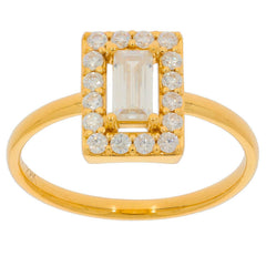 14K Gold Semi Mount Ring Setting Emerald OCT 6X3mm Minimal Diamond Accent Syzjewelry