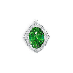 10K Gold Semi Mount Pendant Setting Oval OV 17X12mm Moissanite Accent DHJ