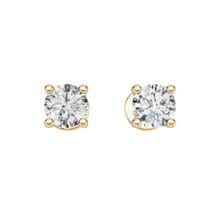 18K Gold Semi Mount Earrings Setting Round Ro 6x6mm Syz Jewelry