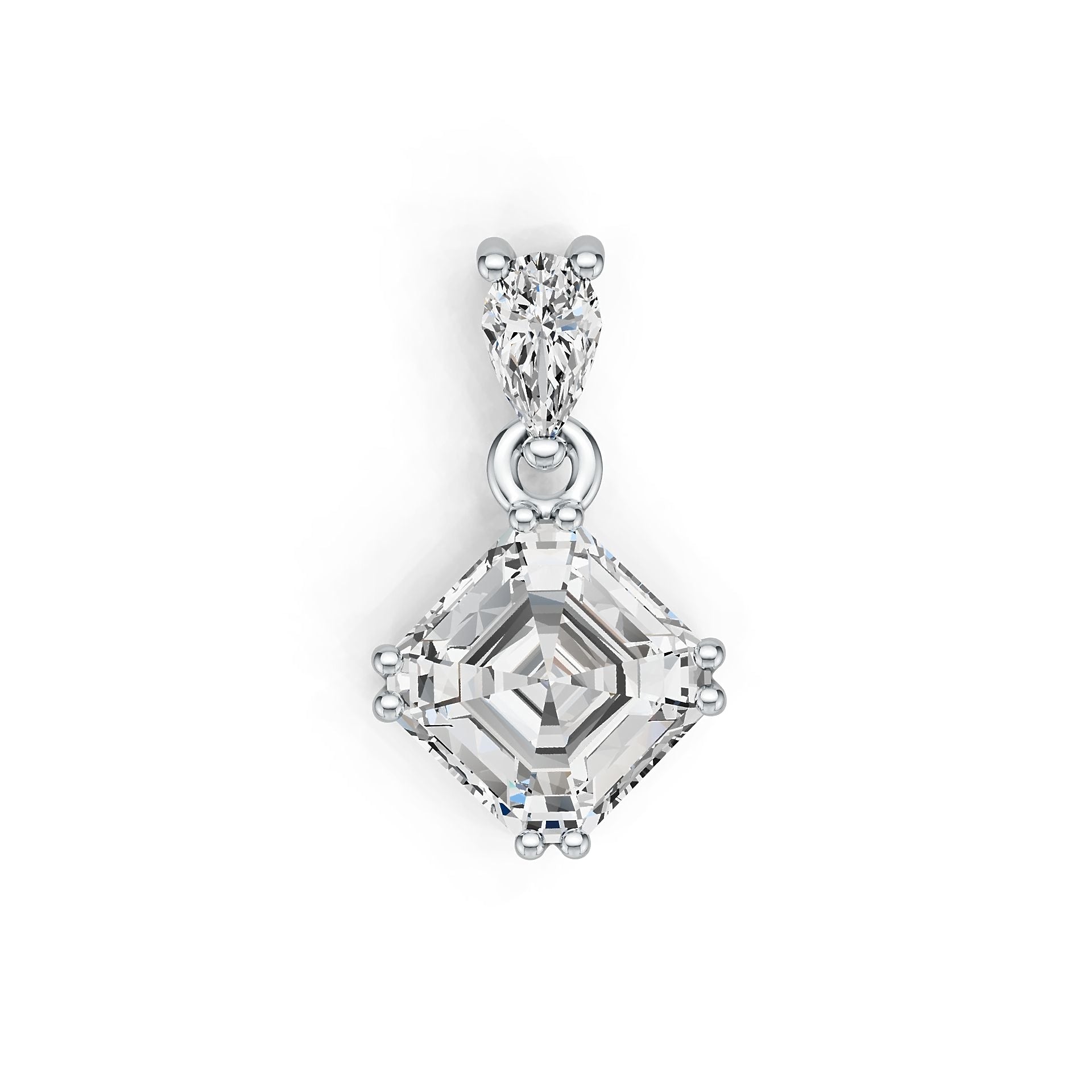 Sterling Silver Semi Mount Pendant Setting Emerald OCT 7X7mm DHJ