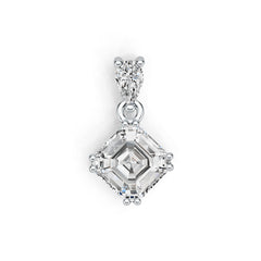 Sterling Silver Semi Mount Pendant Setting Emerald OCT 7X7mm DHJ
