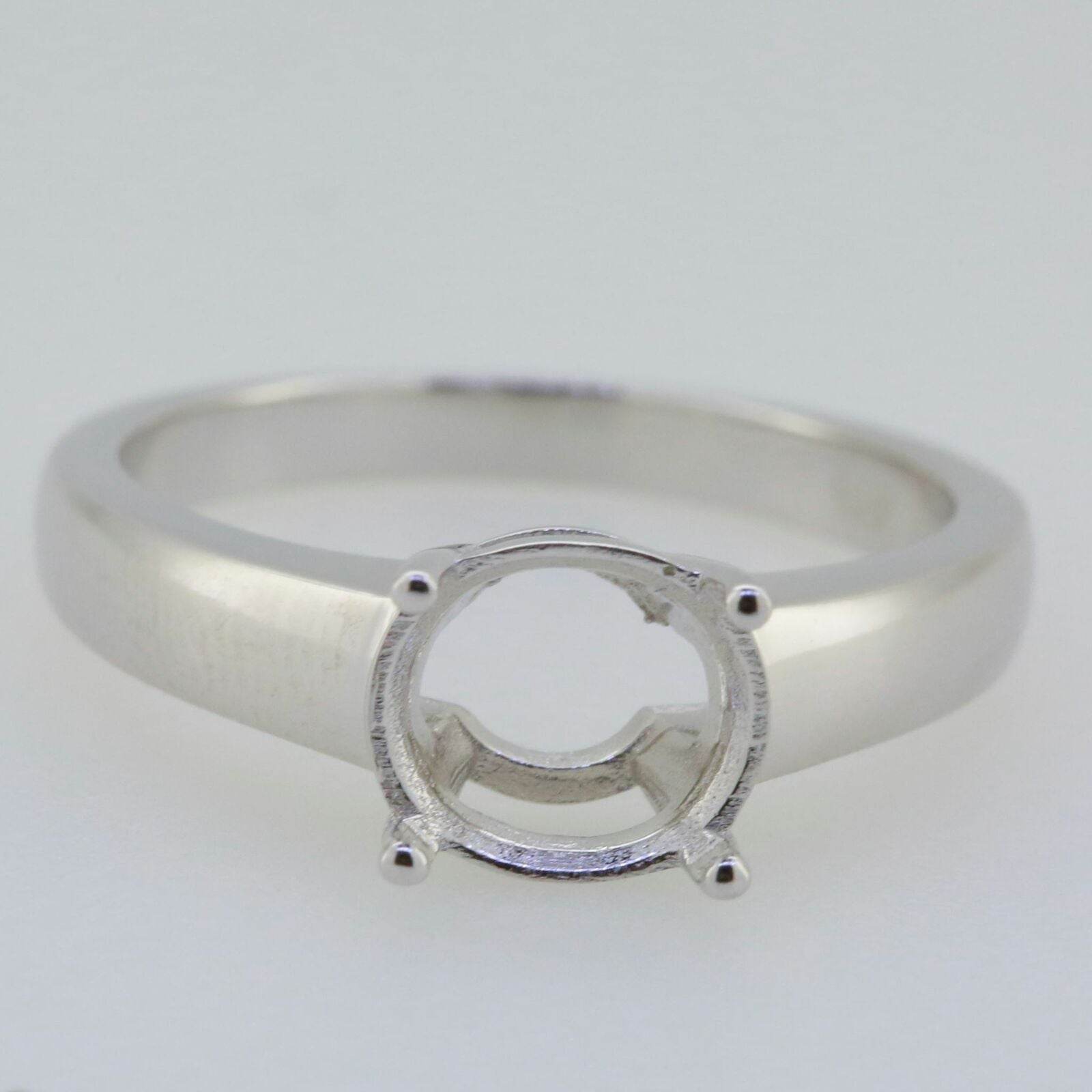 Platinum Semi Mount Ring Setting Round RD 8x8mm Syzjewelry