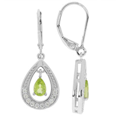 14K Gold Semi Mount Earrings Setting Pear PE 6x4mm Drop Dangle Diamond Accent Syzjewelry