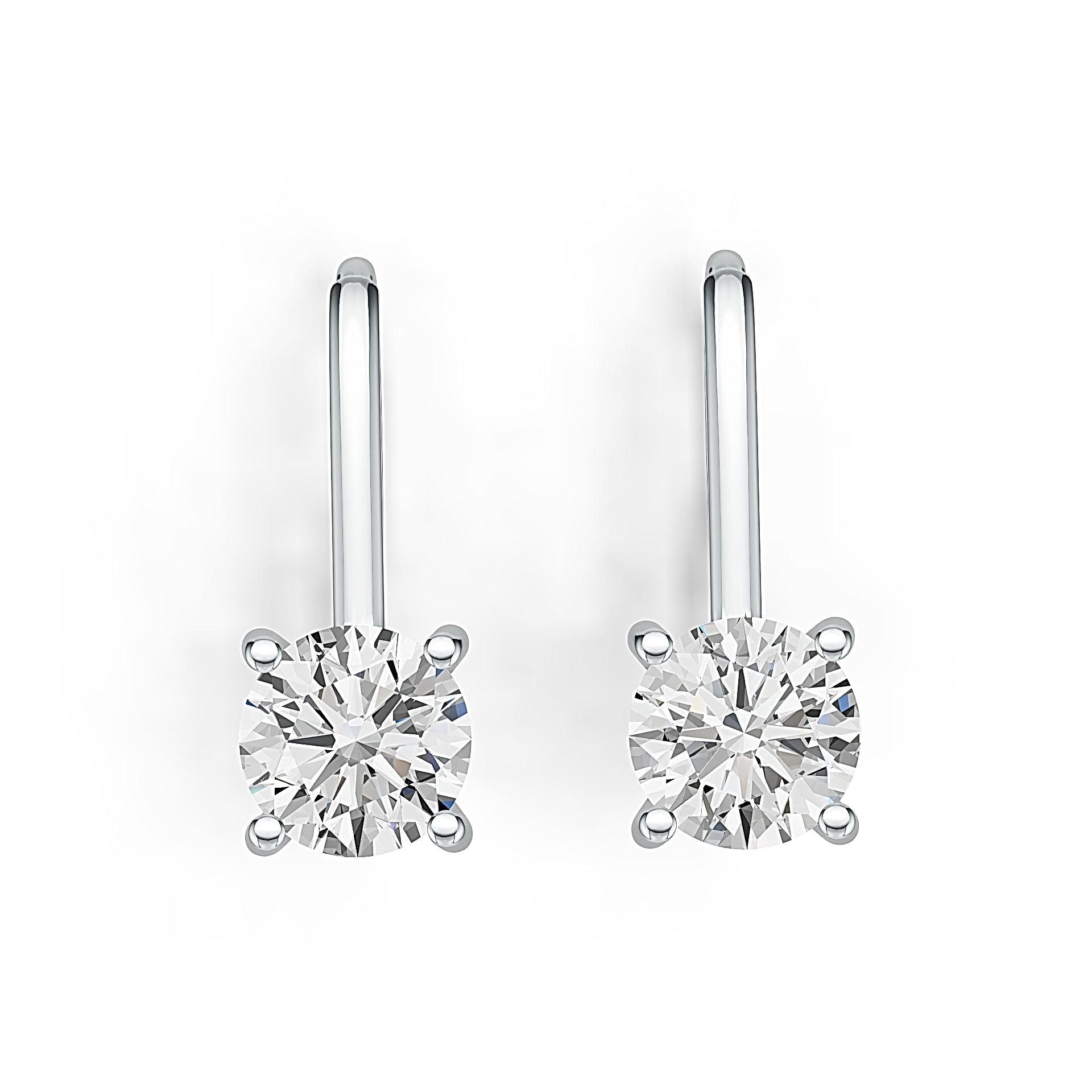 Sterling Silver Semi Mount Earrings Setting Round RD 6x6mm DHJ