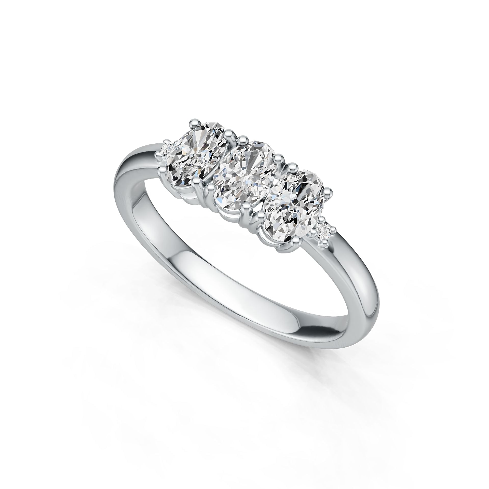 18K Gold Semi Mount Ring Setting Oval OV 6X4mm Diamond Accent DHJ