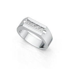14K Gold Semi Mount Ring Setting Princess SQ 3x3mm Men's Ring DHJ