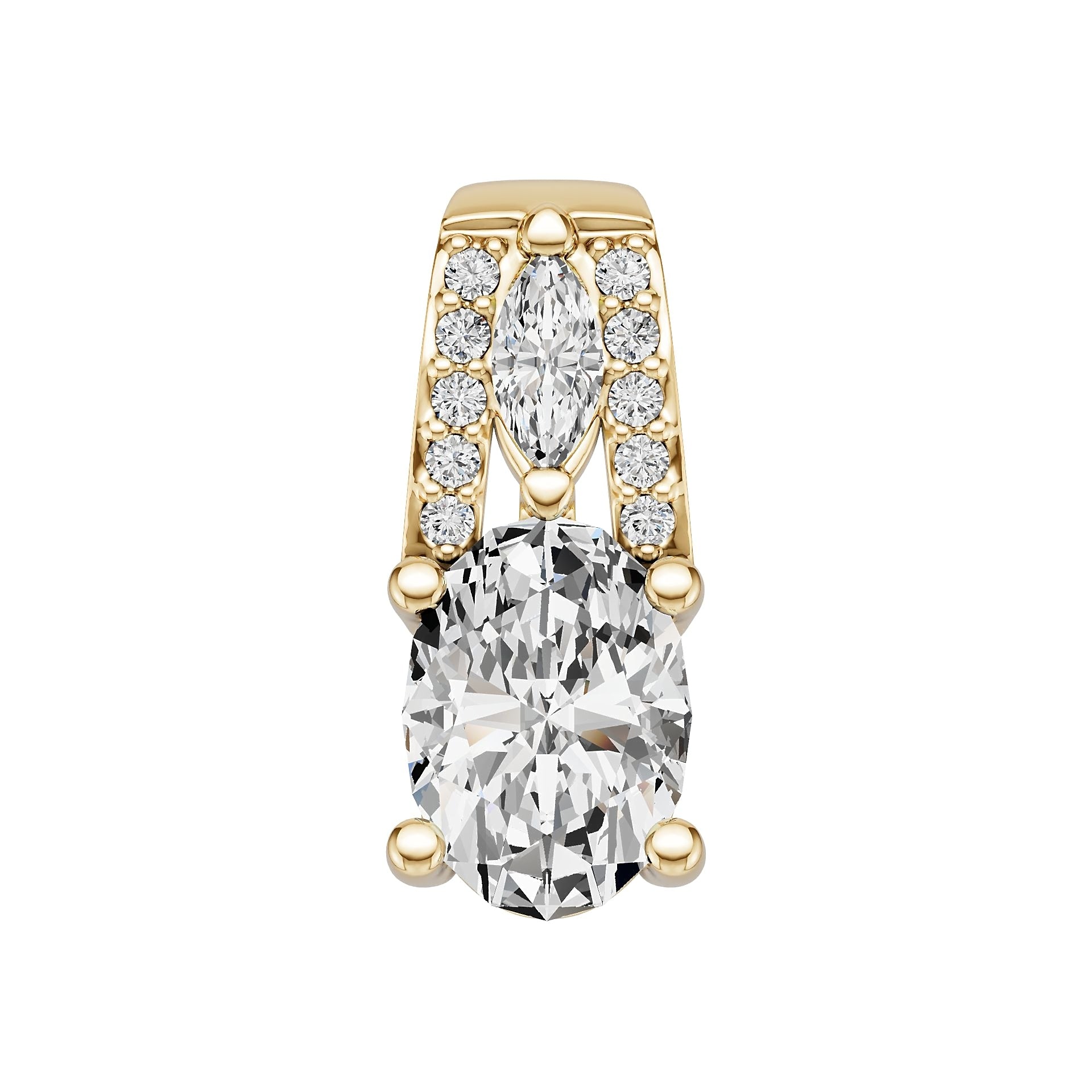 Sterling Silver Semi Mount Pendant Setting Round Ro 5x5mm Diamond Accent DHJ