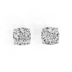 Sterling Silver Semi Mount Earrings Setting Cushion CU 8X8mm DHJ