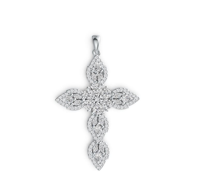Platinum Semi Mount Pendant Setting Pear PE 5X4mm PE 5X3mm MQ 4X2mm Diamond Accent DHJ