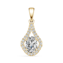 18K Gold Semi Mount Pendant Setting Oval Ov 5x5mm Diamond Accent Syz Jewelry