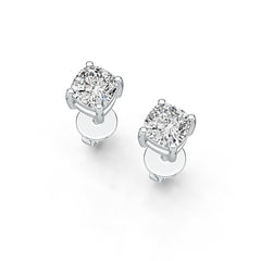 18K Gold Semi Mount Earrings Setting Round RD 5x5mm DHJ