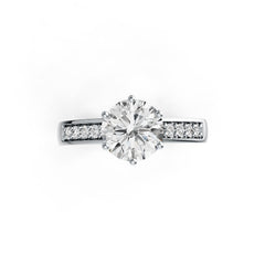 Sterling Silver Semi Mount Ring Setting Round RD 8x8mm with White Topaz DHJ
