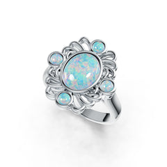 Platinum Semi Mount Ring Setting Oval OV 10X8mm Cabochon DHJ