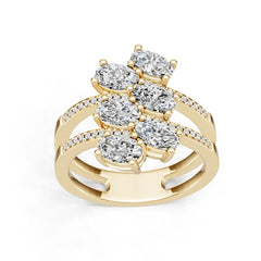 10K Gold Semi Mount Ring Setting Oval Ov 6x4mm Moissanite Accent Syz Jewelry