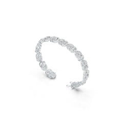 18K Gold Semi Mount Bracelet Setting Oval OV 7X5mm Diamond Accent DHJ