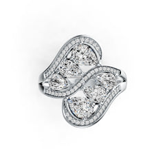 Sterling Silver Semi Mount Ring Setting Pear PE 7X5mm PE 6X4mm DHJ