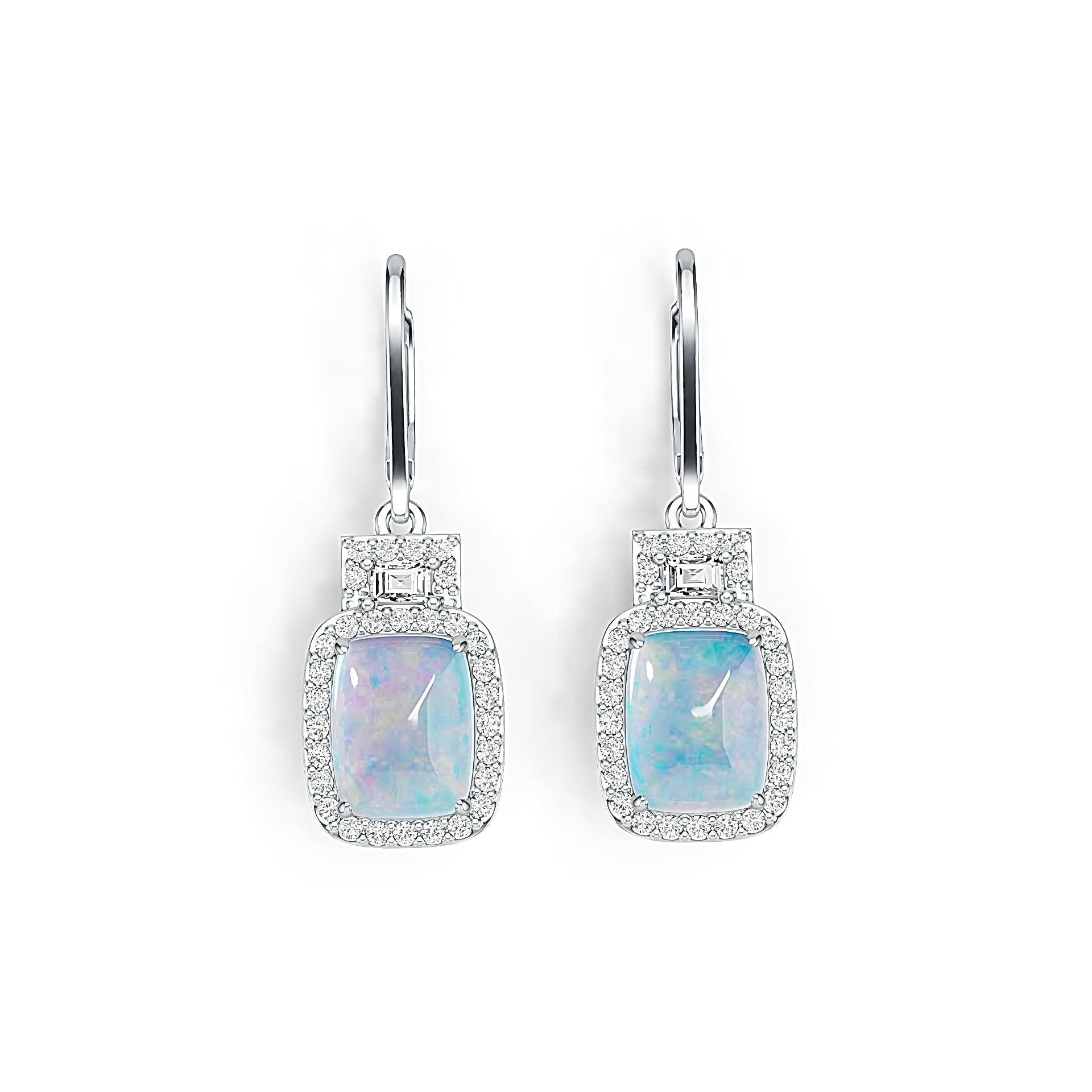 Sterling Silver Semi Mount Earrings Setting Cushion CU 9X7mm Cabochon DHJ