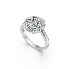 18K Gold Semi Mount Ring Setting Round RD 8X8mm MQ 6X3mm Diamond Accent DHJ