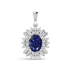 10K Gold Semi Mount Pendant Setting Oval Ov 8x6mm Moissanite Accent Syz Jewelry