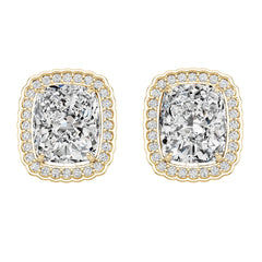 Platinum Semi Mount Earrings Setting Round Ro 12x10mm Diamond Accent Syz Jewelry