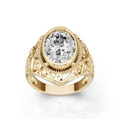 18K Gold Semi Mount Ring Setting Oval Ov 14x10mm Syz Jewelry