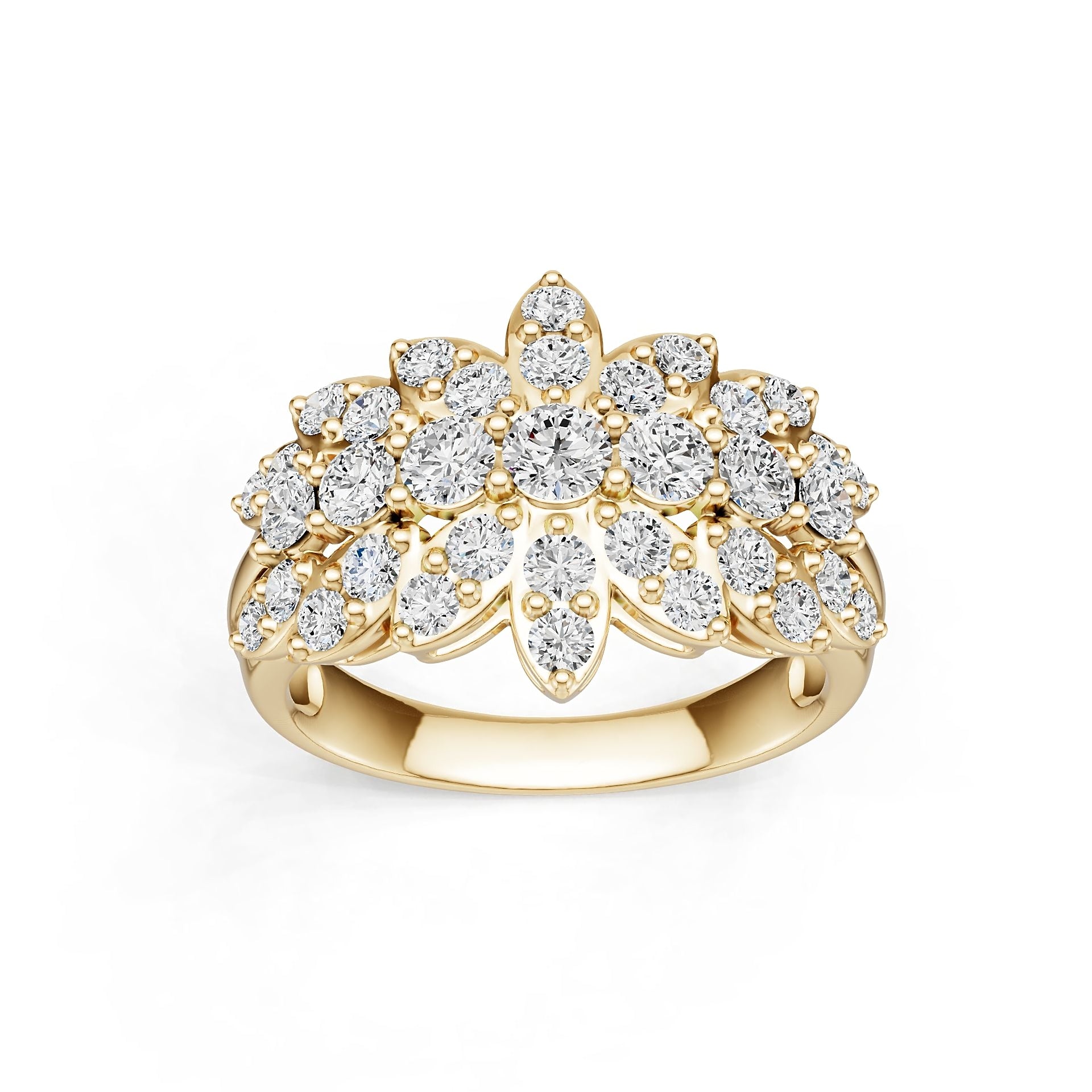 14K Gold Semi Mount Ring Setting Round Ro 3x3mm Diamond Accent Syz Jewelry
