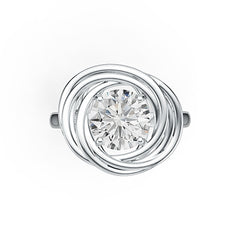 Sterling Silver Semi Mount Ring Setting Round RD 9x9mm Swirl Infinity Design Syzjewelry