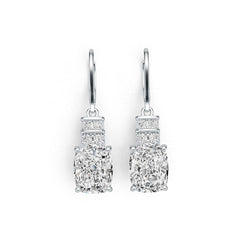 10K Gold Semi Mount Earrings Setting Cushion CU 10X8mm Moissanite Accent DHJ