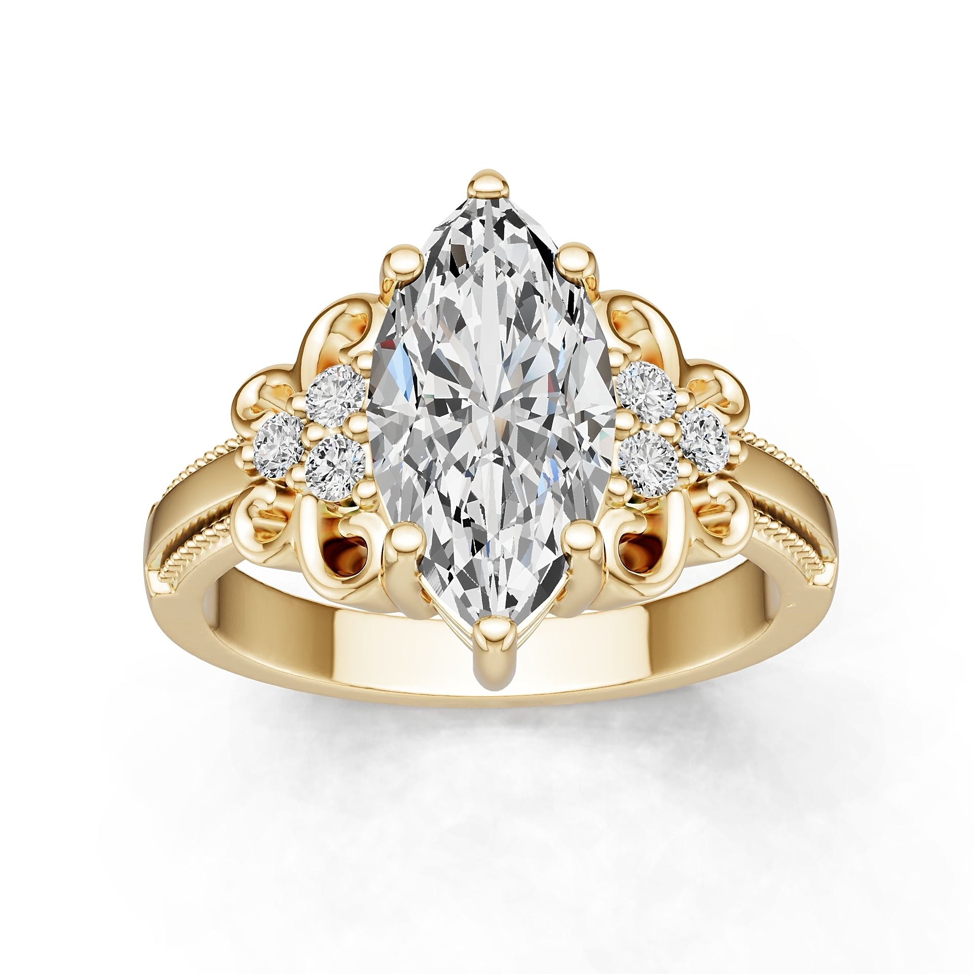 Platinum Semi Mount Ring Setting Round Ro 6x6mm Diamond Accent Syz Jewelry