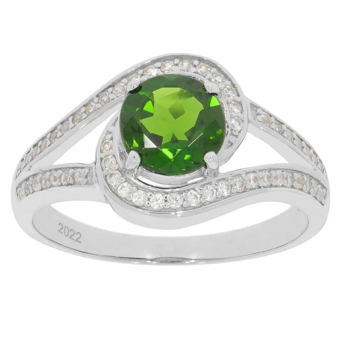 10K Gold Semi Mount Ring Setting Round RD 7x7mm White Topaz Moissanite Accent DHJ