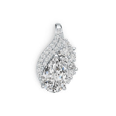 Sterling Silver Semi Mount Pendant Setting Pear PE 12X8mm DHJ