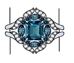 Platinum Semi Mount Ring Setting Round RD Cluster Áæ§Èï∂mm Diamond Accent DHJ