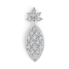18K Gold Semi Mount Pendant Setting Marquise MQ 6X3mm Pineapple Theme Diamond Accent DHJ