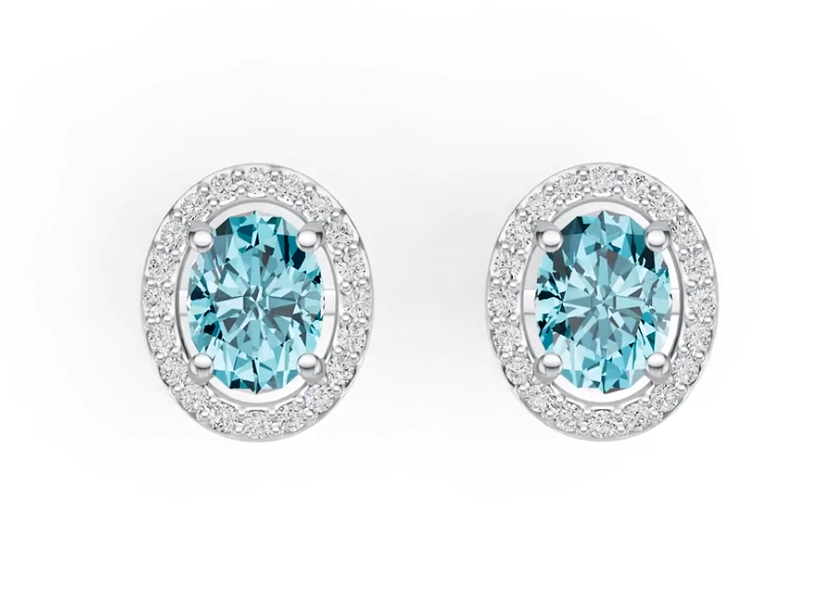 Sterling Silver Semi Mount Earrings Setting Oval OV 8X6mm DHJ