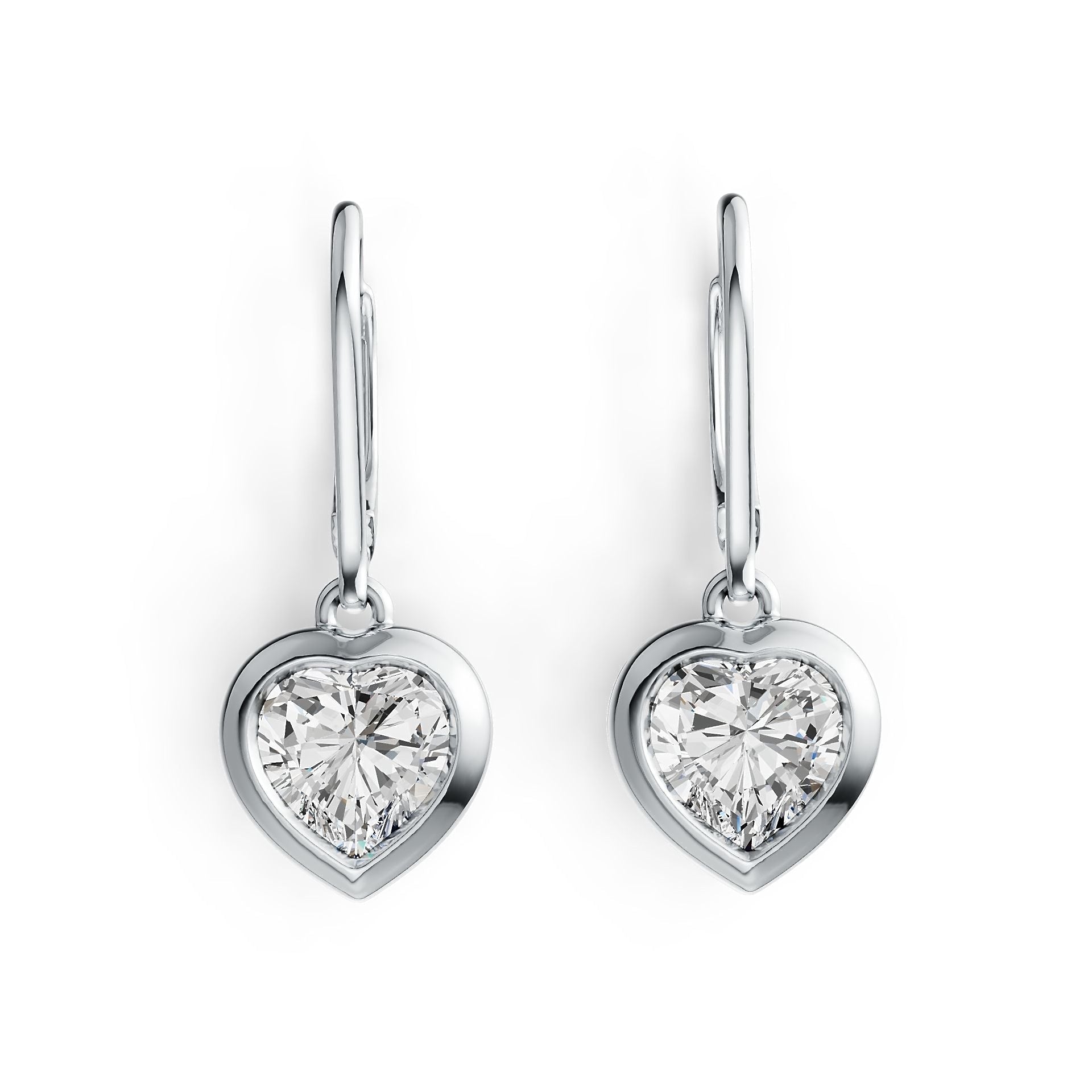 10K Gold Semi Mount Earrings Setting Heart HT 7X7mm Bezel DHJ