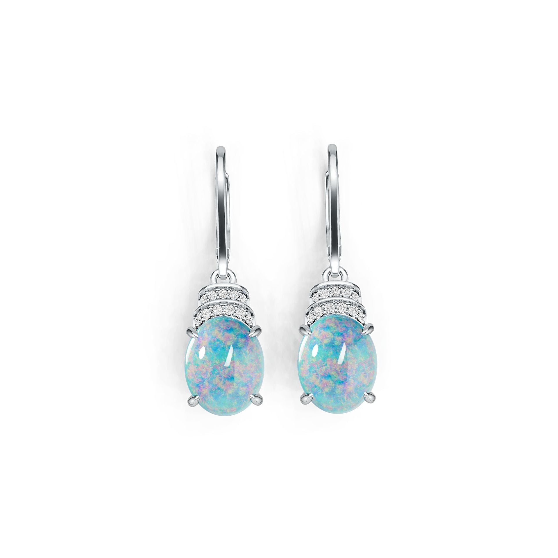 Sterling Silver Semi Mount Earrings Setting Oval OV 10X8mm Cabochon DHJ