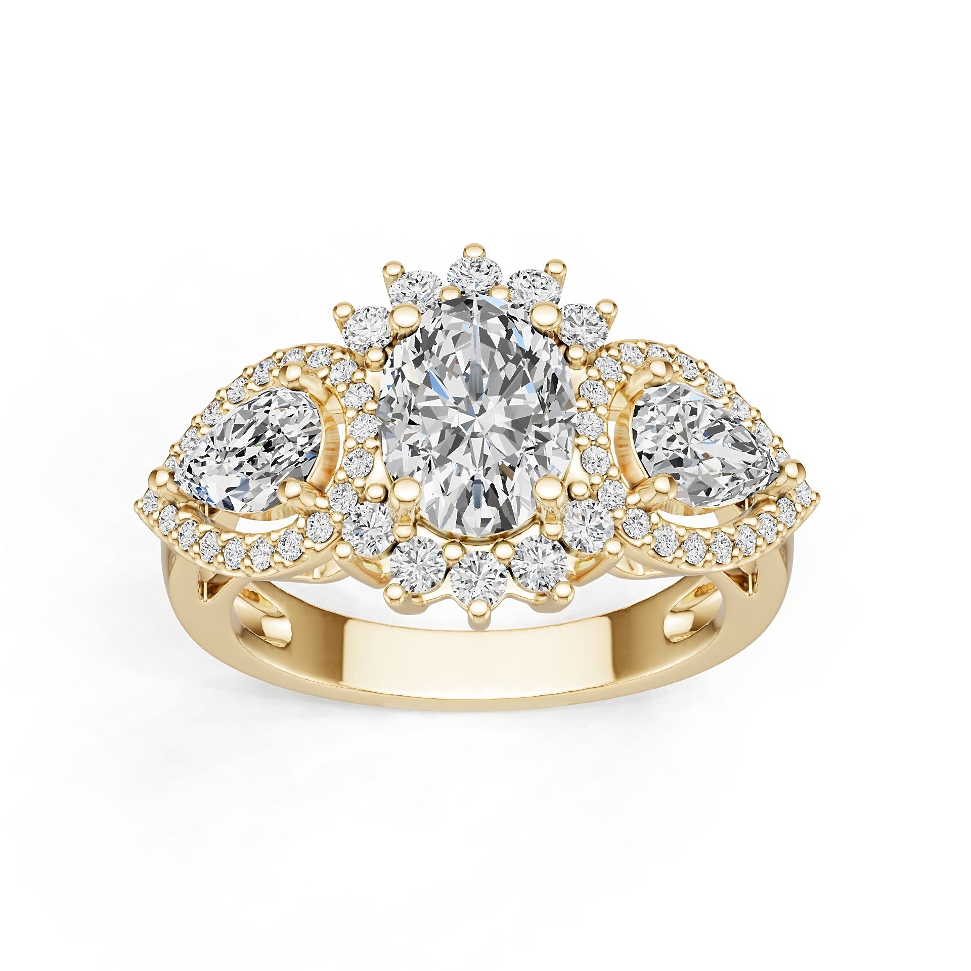 Platinum Semi Mount Ring Setting Oval Ov 8x6mm Diamond Accent Syz Jewelry