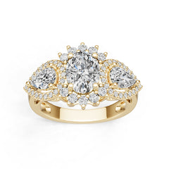 Platinum Semi Mount Ring Setting Oval Ov 8x6mm Diamond Accent Syz Jewelry