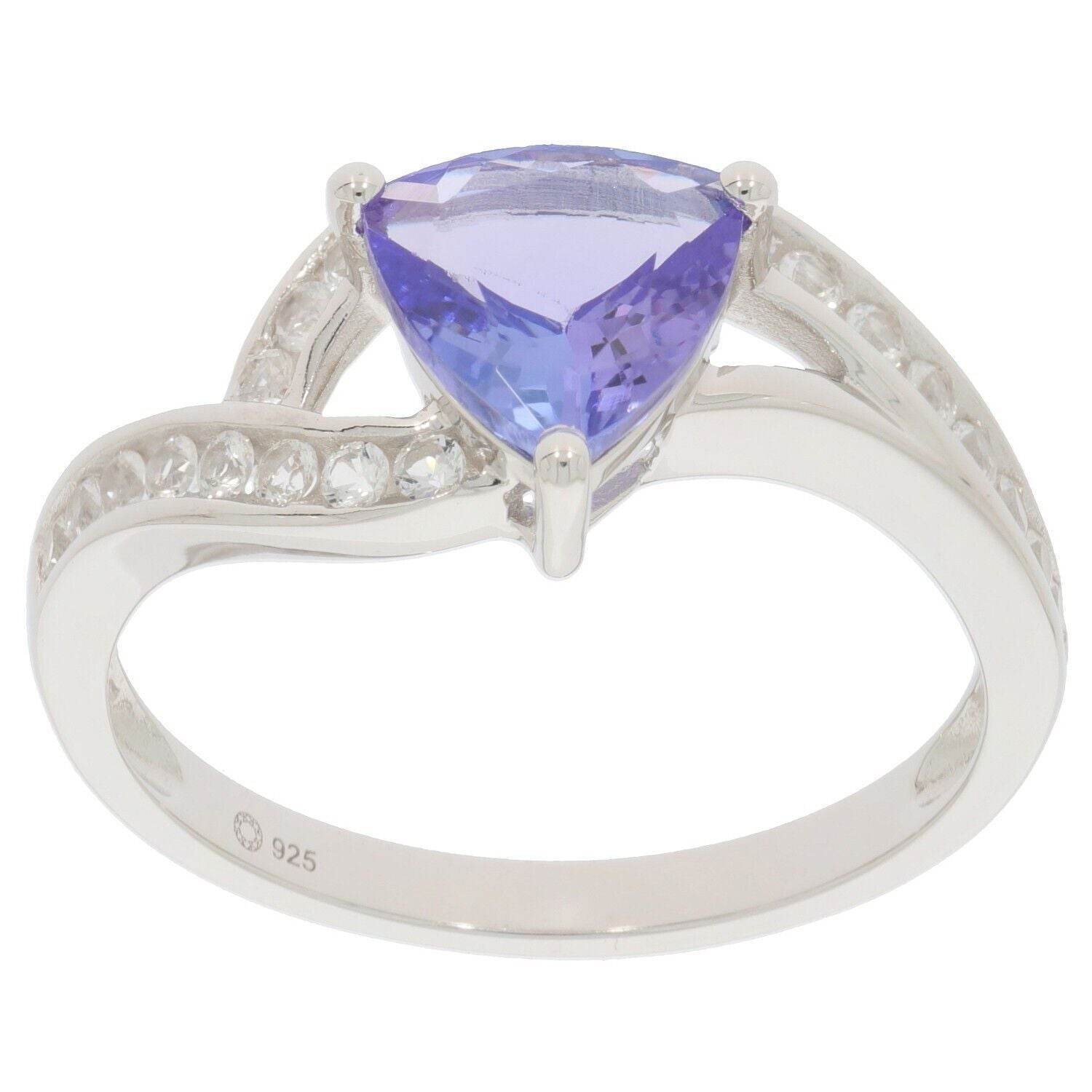 18K Gold Semi Mount Ring Setting Trillion Tri 7x7mm Split Diamond Accent Syzjewelry
