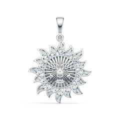 Sterling Silver Pendant Solid Sun Theme DHJ